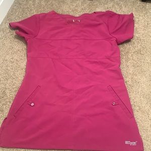 XS PURPLE GREYS ANATOMY SCRUB TOP